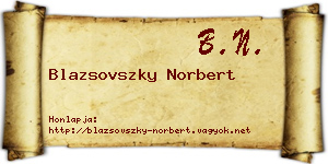 Blazsovszky Norbert névjegykártya